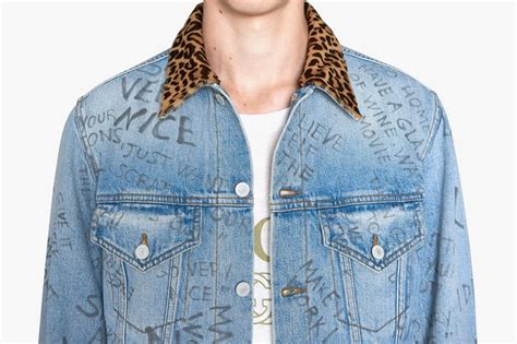 gucci with scribbled writing|GUCCI SCRIBBLED WRITING DENIM JACKET 44 BLUE .